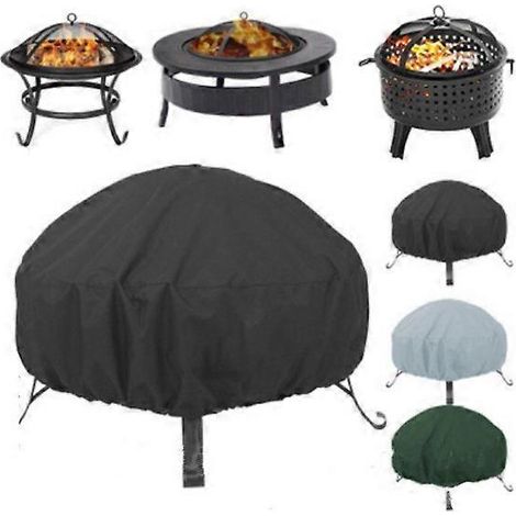 Housse pour four, housse pour foyer extérieur, housse pour brasero rond, housse pour brasero rond de cour, housse noire anti-poussière pour poêle Kang, renforcée avec boucles, 122 x 46 cm (1/5)