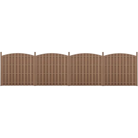 WPC Gartenzaun mit Rundbogen (165-185)x747 cm Braun [neu.holz]