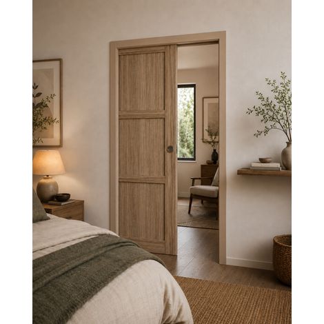 Porta Scorrevole Frake 3 Ante H204 x L73 + Sistema Pocket e kit di finitura inclusi (1/4)