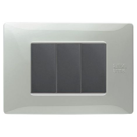 Placca Flexa 3 moduli alluminio Nea