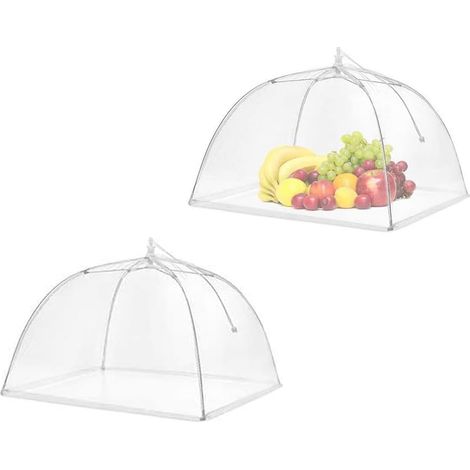 Couvre-mouches en matériau maillé, lot de 2 couvre-mouches pour aliments, couverture de gâteau pliable, parasol à mouches, housses de protection pour aliments (1/5)