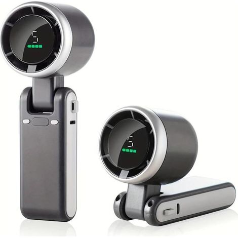 Ventilateur portable pliable rechargeable par USB, ultra-silencieux avec 5 vitesses réglables, batterie intégrée 3600 mAh (autonomie jusqu’à 10 h), idéal pour bureau, chambre, résidence étudiante et e (1/5)