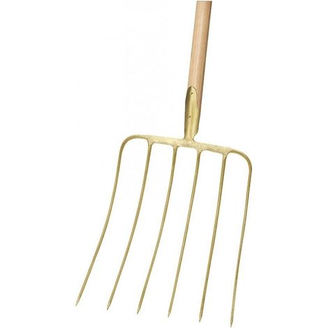 Horquilla 6 dientes mango madera 130 cm
