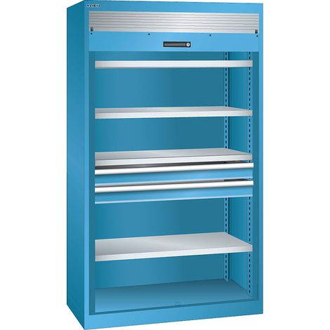 LISTA, Armoire à rideaux pour charges lourdes, 4 tablettes, 2
