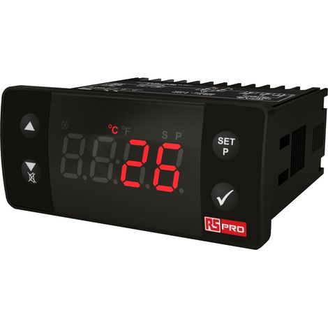 Contrôleur de température Marche/Arrêt, 24 V, 1 sortie sorties Relais, 1 entrée entrées PT100, 77 x 35mm ( Prix pour 1 )