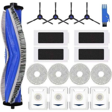 Accesorios de repuesto para la aspiradora robot ECOVACS DEEBOT T30 PRO OMNI / T30 OMNI: 1 cepillo principal, 4 filtros, 4 cepillos laterales, 4 mopas, 4 bolsas antibacterianas para el polvo. (1/4)
