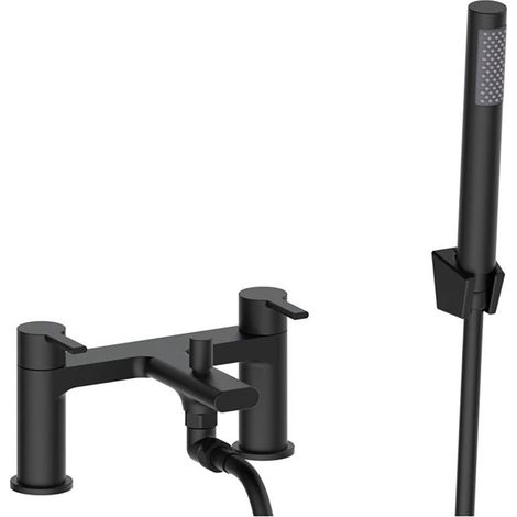 Signature Onyx Bath Shower Mixer Tap with Shower Kit - Matt Black (1/2)
