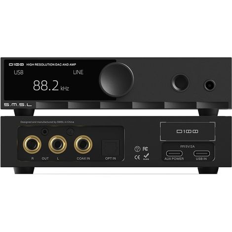 DAC ampli casque tout-en-un bureau, puce ES9081 XMOS XU-316, compatible MQA/DSD512, sortie symétrique 4,4 mm, préampli RCA, adapté aux enceintes actives