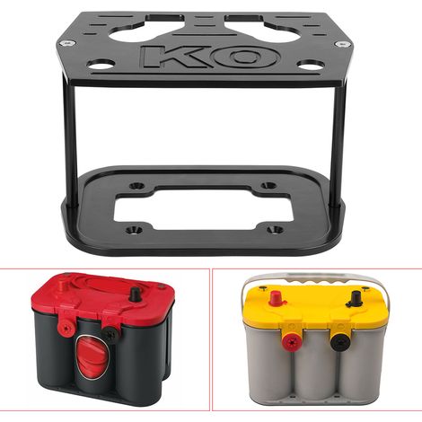 Support de fixation de plateau de batterie en acier inoxydable pour batterie Optima 34/78, dessus rouge et jaune, noir (1/5)