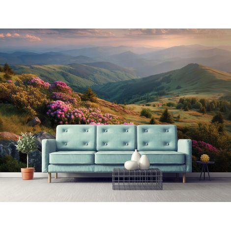 Fototapete Berge Landschaft Natur, für Wohnzimmer und Schlafzimmer, 150 x 105 cm – Komplettset inkl. Kleister & Anleitung (1/5)