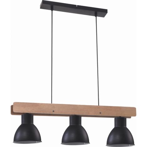 Lampada a sospensione Candellux Vario 3xE27 nero legno (1/3)