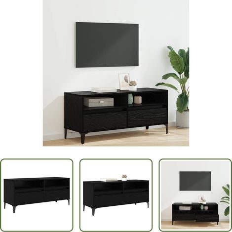 Holzschrank - TV-Schränk Schwarz Eichen-Optik 100 x 34,5 x 44,5 cm (1/5)
