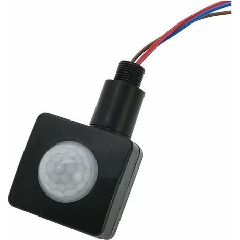CHOYCLIT Capteur de Mouvement Détecteur Infrarouge extérieur de Corps Humain PIR Système d'alerte de Commutation Murale Noir 110V-240V (1/5)