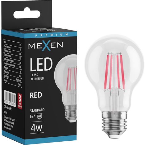 Mexen Vintis Ampoule à filament LED E27, A60, 4W, 55 lm, rouge - L150-E27-04XX-45 (1/3)
