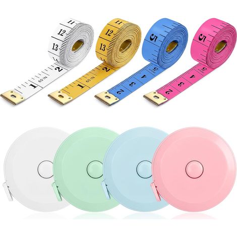 doppelseitige Schneidermaßbänder, 150 cm (60 Zoll), Mini-Maßband, flexibles doppelseitiges Maßband, für Körpermaße, Nähen, Brustumfangsmessung (1/5)