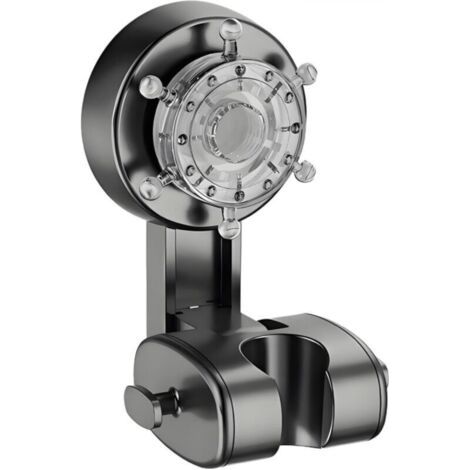 Support de pommeau de douche à ventouse réglable – Support mural à ventouse robuste pour flexible de douche (gris)