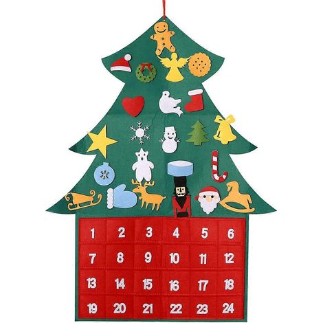 Calendrier de l'Avent en feutrine, sapin de Noël à faire soi-même, pendentif à suspendre (1/5)