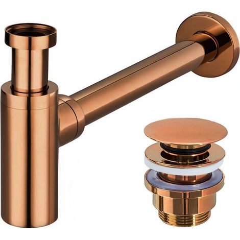 SIPHON DE LAVABO UNIVERSEL CLIC-CLAC REA KLIK-KLAK COPPER (1/5)