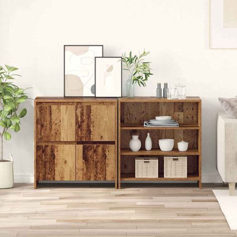 Buffets 2 pcs-Lot de 2 Meuble de rangement Bois ancien 70 x 41 x 75 cm Bois d'ingénierie 414293 (1/5)