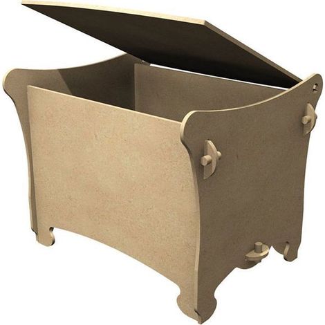 Coffre à décorer - Gomille - Marron - Mixte - Adulte - Bois à peindre