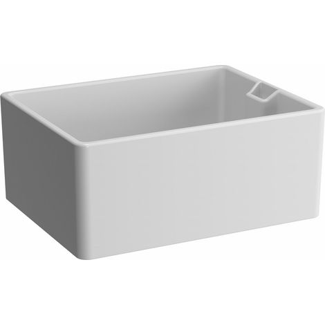 Vitra – Bac à laver 1 cuve en grès – Couleur blanc – Dimensions 455x595x255mm – Mode de pose mural – Livré avec bonde Ø90