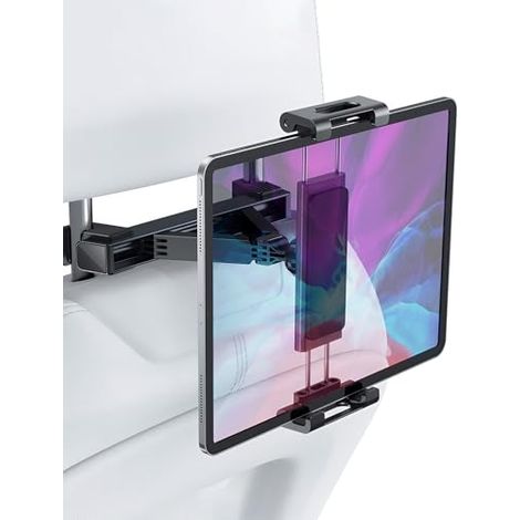 360° verstellbare, ausziehbare Auto-Tablet-Halterung, rutschfeste Autositzbefestigung für iPad Pro, Air, Mini, Switch, Smartphones/Tablets von 4,7 bis 12,9 Zoll