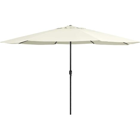 vidaXL Sombrilla de jardín con palo de metal blanco arena 390 cm (1/5)