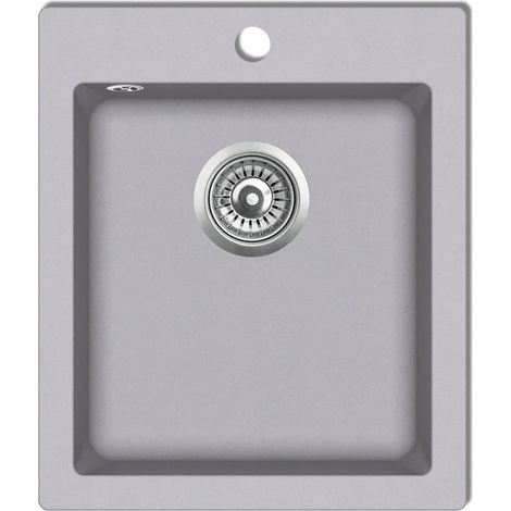 Évier de cuisine granite 42,5 x 50 cm gris (1/3)