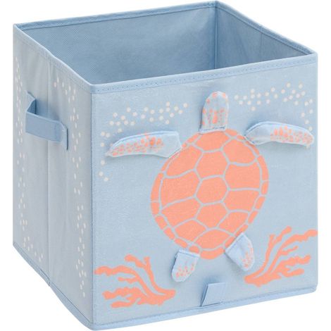 Cesta de almacenaje infantil Orta 29x29cm Estampado Tortuga Azul - Atmosphera créateur d'intérieur (1/5)