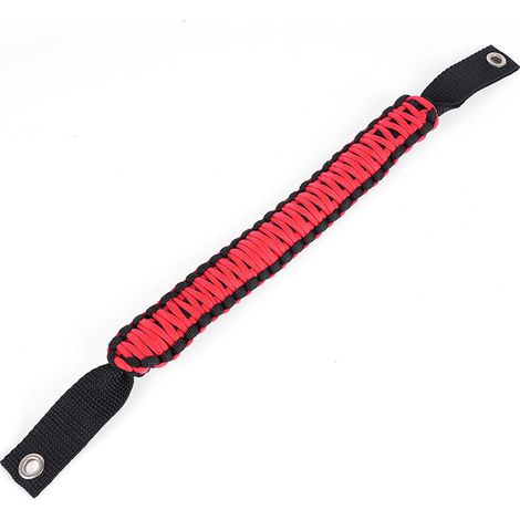 Poignée de toit pour véhicule tout-terrain Wrangler et Ford Prado, accessoire de traction en paracorde tressée - Rouge