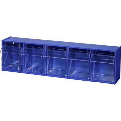 Allit 464430 Klappkasten-Magazin VarioPlus ProFlip 5 (B x H x T) 600 x 165 x 135 mm Blau, Transpar