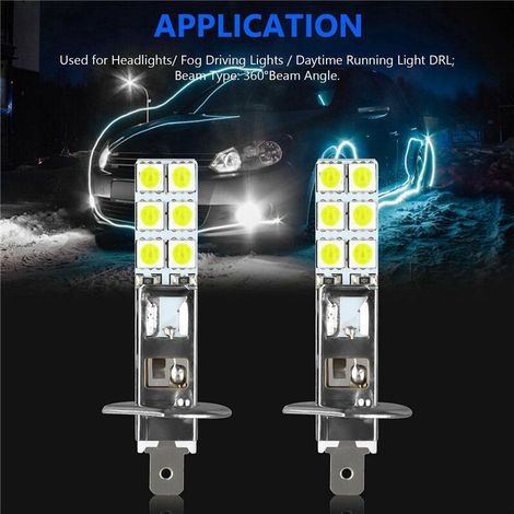 Adecuado para el juego de 16 bombillas LED antiniebla de 80 W, 6000 K, serie H1.