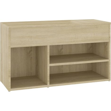 Banc à chaussures bottes commode étagère meuble entrée rangement sonoma 80 x 30 x 45 cm bois d'ingénierie marron