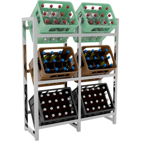 Estante para 6 cajas de bebidas portabotellas 117x91 cm en metal cromado 100003216 (1/5)