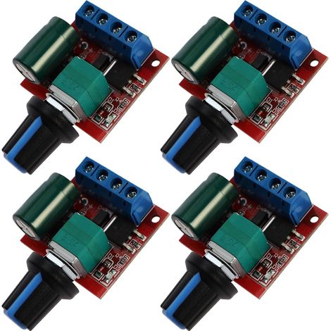 Lot de 4 mini contrôleurs de vitesse CC 5 V-35 V 5 A - Module de commutation réglable PWM CC - Régulateur de tension LED (1/5)