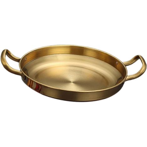 Poêle à frire à double poignée, sauteuse, marmite, pour usage domestique, restaurant, extérieur, argent, 26,5 cm x 19,5 cm x 4,5 cm