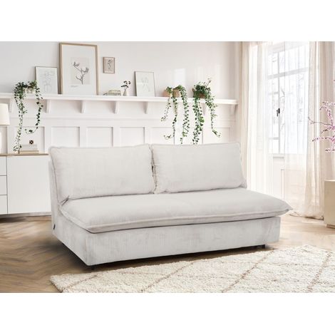 BOBOCHIC - Canapé droit convertible ouverture express ISADORA velours côtelé Beige (1/5)