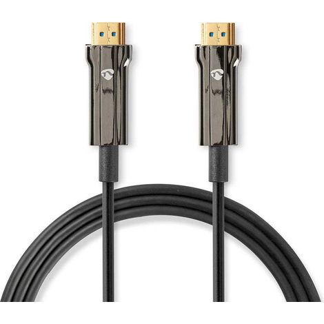 Cable ultra high speed hdmi optico activo con ethernet conector hdmi conector hdmi 8k60hz 48 gbps 400 m redondo pvc negro caja carton