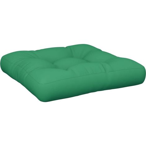 Coussin de palette vert 50x50x12 cm tissu (1/5)