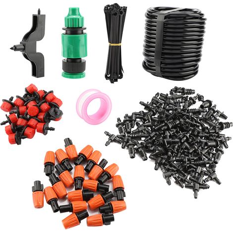 Kit de manguera de riego automático de 25 m para sistema de riego por goteo, ideal para jardín, invernadero y plantas de invernadero. (1/5)