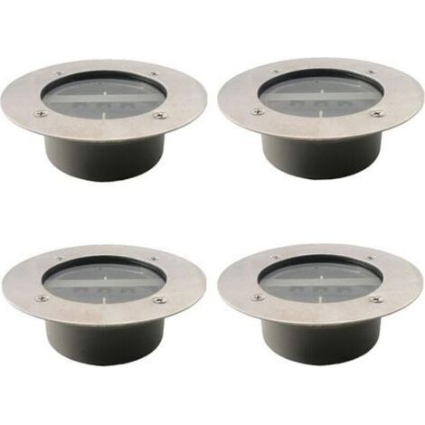 Projecteurs solaires à 3 LED étanches IP65 pour pelouse de jardin, blanc froid Lot de 4 (1/4)