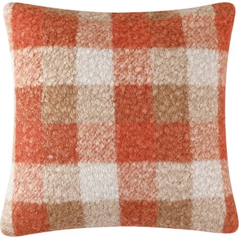 Housse de coussin carrée en laine artificielle douce et moelleuse, pour canapé, salon ou chambre (45 x 45 cm). (1/5)