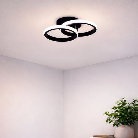 Lustre LED Circula 21W Cadres Metalliques Lumiere Gradable Noir (1/4)