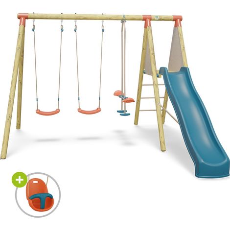 Balançoire en bois 2,30 m Topwood OLVI 2 - 6 enfants
