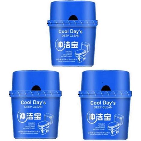 Nettoyant pour réservoir de WC (3 pièces) - Désodorisant pour WC - 2000 rinçages - Détartrant et anticalcaire (1/4)
