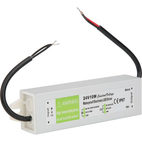 Alimentation LED étanche professionnelle 10W, convertisseur électronique AC90-250V 50/60Hz, sortie DC24V, driver imperméable pour éclairage intérieur/extérieur. (1/5)