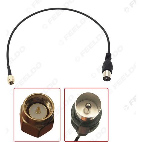 Câble adaptateur d'antenne TV Car Shark IEC, femelle vers mâle SMA