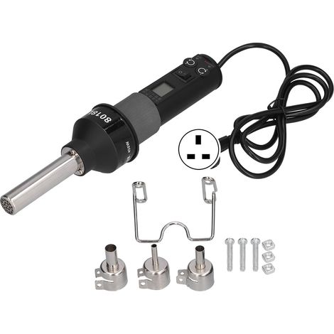 Pistolet à air chaud portable réglable électroniquement pour soudure, température contrôlée, prise UK 250V (1/5)