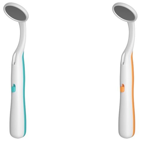 2 specchietti dentali a LED per l'ispezione dentale con luce LED brillante per la cura dentale (blu + arancione) (1/5)