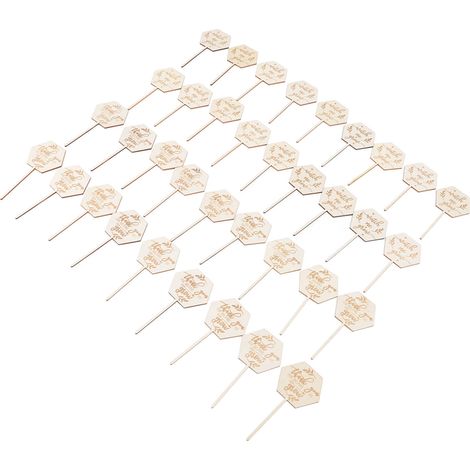 36 étiquettes hexagonales en bois écologique « Regardez-moi pousser » pour plantes succulentes, idéales pour décorer vos pots de fleurs. (1/5)